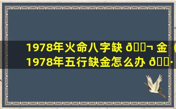 1978年火命八字缺 🐬 金（1978年五行缺金怎么办 🌷 ）